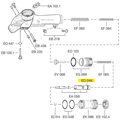 Схема установки кольца EO 046 (Elaflex)