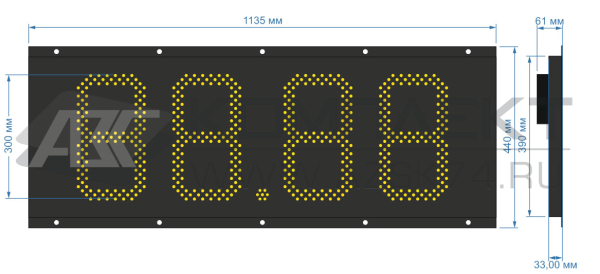 Светодиодное табло (1135*440*33)